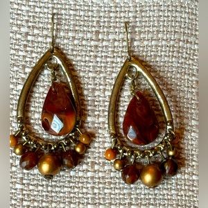 Shades of Brown and Gold Hoop Earrings